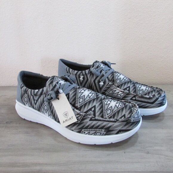 Ariat Men's 15 Hilo Slip on Sneaker Shoe Grey Southwestern/Charcoal 10050946 - Picture 1 of 4